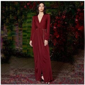 NWT $595 L'agence Thea Long Black Cherry Maxi Dress